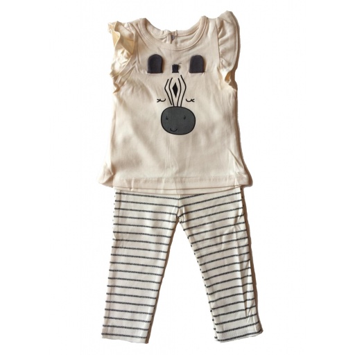 ASHER Y OLIVIA LEGGINGS A RAYAS Y REMERA 9-12M