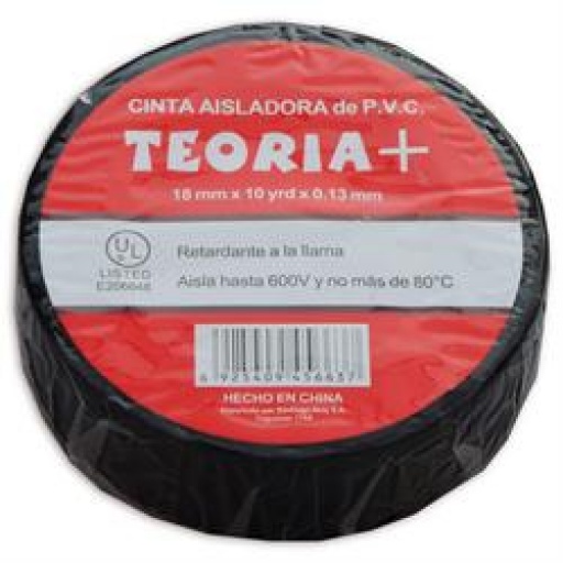 CINTA AISLADORA GLOBE TEORIA+ 10MTS NEGRA