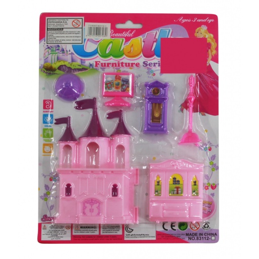 CASTILLO CON 5 MUEBLES EN BLISTER