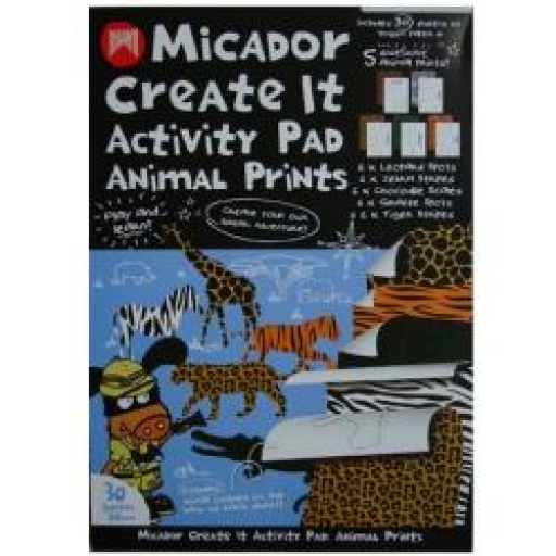 Block Papel A4 Animal Print 30 Hojas 5 Colores Bloanima