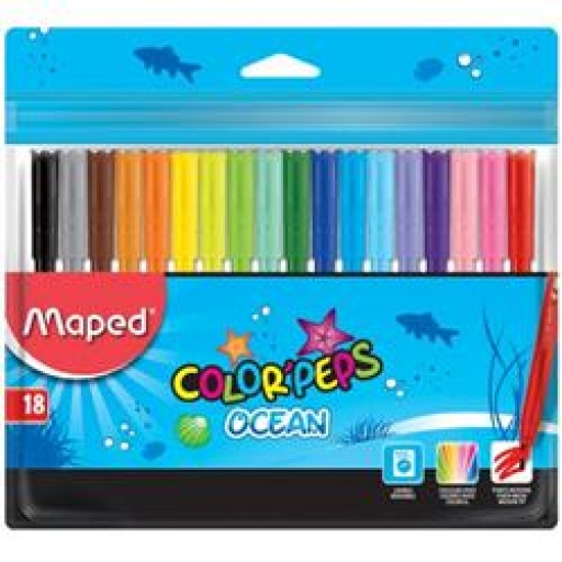 Marcadores Maped Ocean 18 Colores Finos