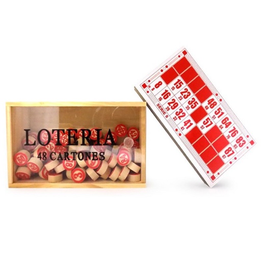 LOTERIA 48 CARTONES ECO FICHAS DE MADERA
