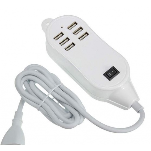 CARGADOR DE ECRITORIO ZAPATILLA DE 6 USB