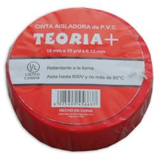 CINTA AISLADORA GLOBE TEORIA+ 10MTS ROJA