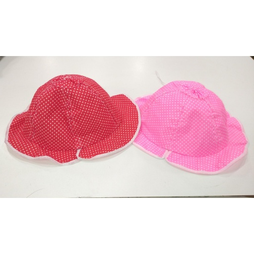 GORRO ESTAMPADO PARA BEBE CON VOLADO LUNARES 5707