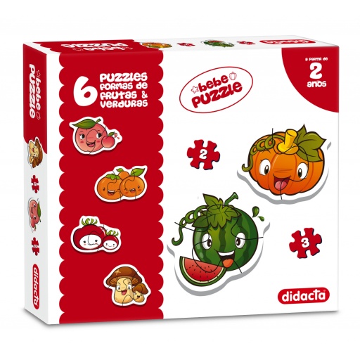 DIDACTA PUZZLES FORMAS FRUTAS Y VERDURAS X 6
