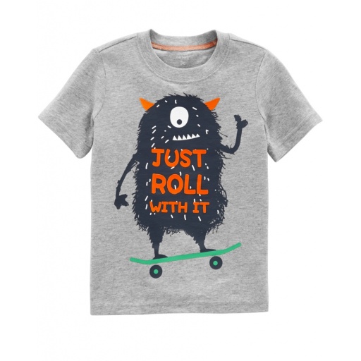 REMERA CARTERS MANGA CORTA MONSTER 12M