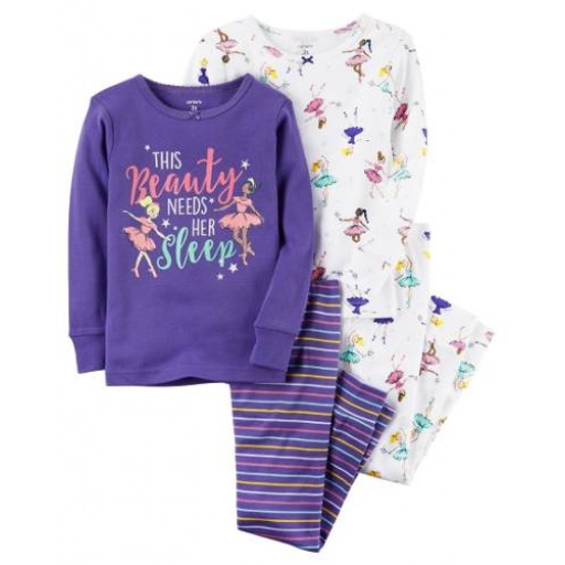 PACK X2 PIJAMAS CARTERS ALGODON BAILARINAS 2T