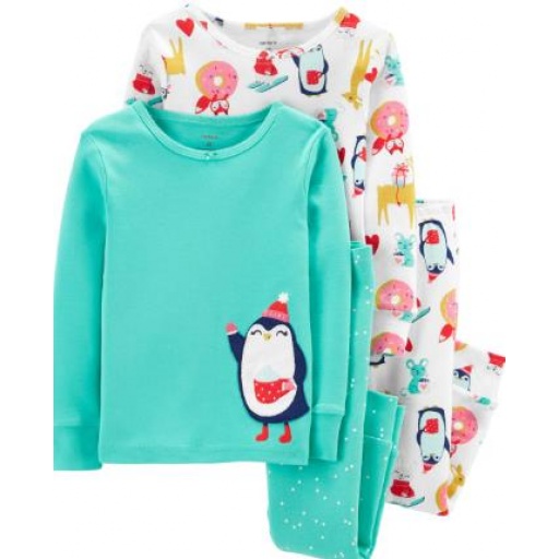 PACK X2 PIJAMAS CARTERS MICROPOLAR  PINGUINOS 2T