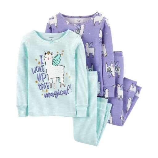 PACK X2 PIJAMAS CARTERS ALGODON LLAMA 2T