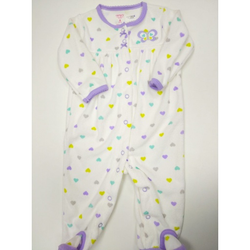 PIJAMA CARTERS TOWEll plush  CORAZONES 6M