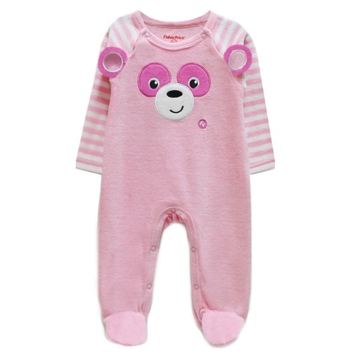 Pijama enterito Fisher Price plush rosa 3/6m