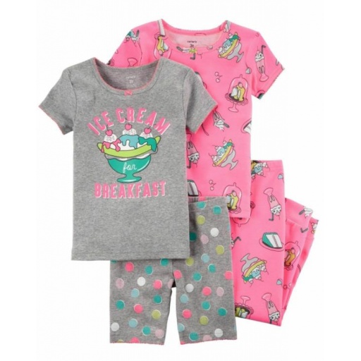 PACK X2 PIJAMAS CARTERS ALGODON ICE CREAM 2T