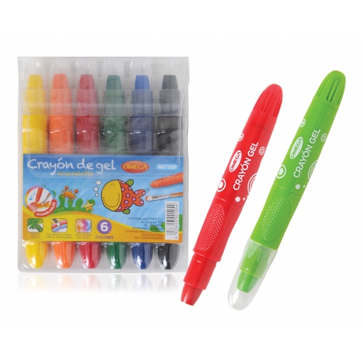 CRAYONES DE GEL OMEGA 6 COLORES