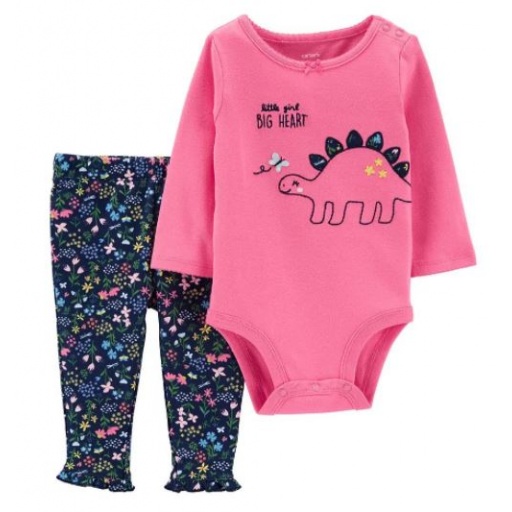 CONJUNTO CARTERS BODY Y PANTALON DINO HEART 12M