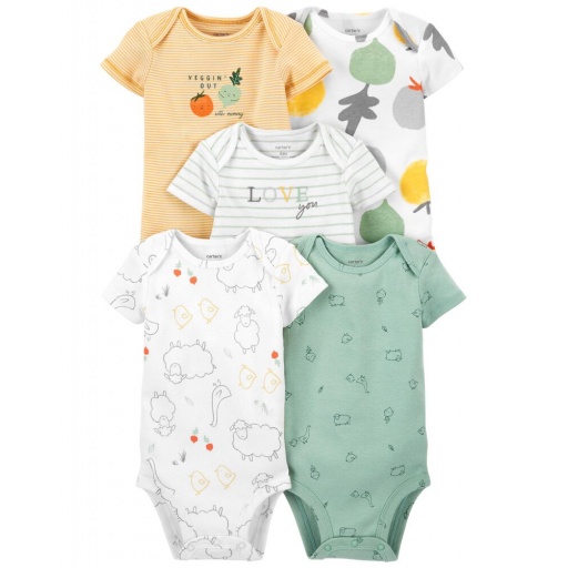 SET X 5 PC BODY ESTAMPADOS BEBE 12 MESES