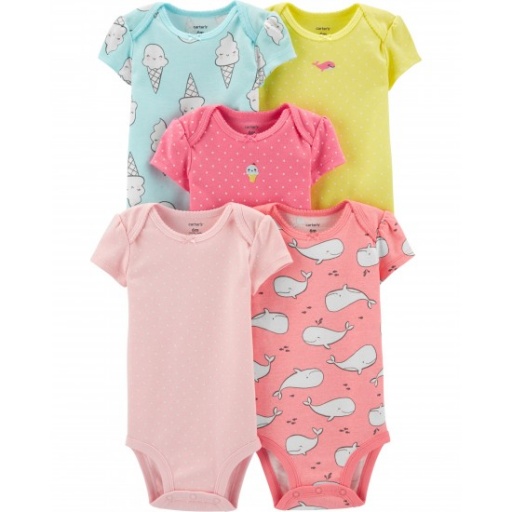 SET X 5 BODIES ESTAMPADOS BEBE 12 MESES