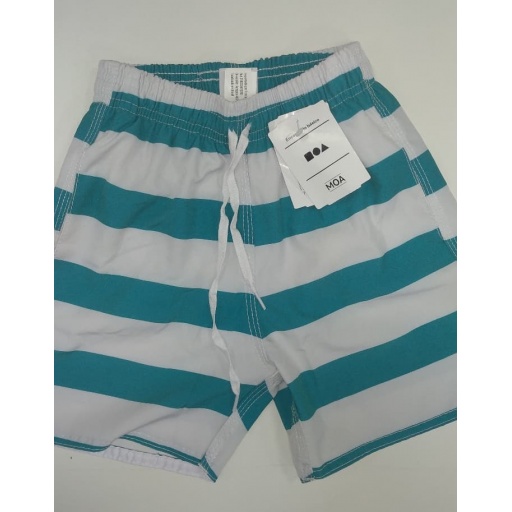 SHORT INFANTIL A RAYAS VERDE