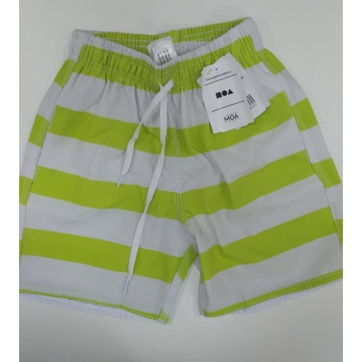 SHORT INFANTIL A RAYAS VERDE MANZANA TALLE 10 MOA