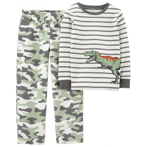 PIJAMA 2 PIEZAS DINOSAURIOS ALGODON Y MICROPOLAR CARTERS 5T