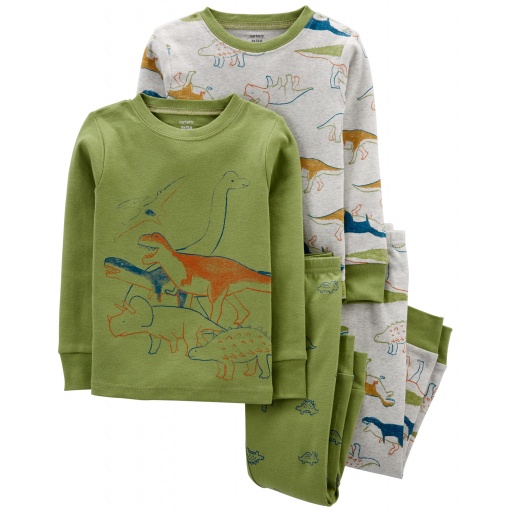 PIJAMA 4 PIEZAS DINOSAURIOS ALGODON BEBE CARTERS 12M