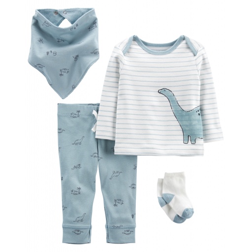 SET PANTALON DINOSAURIOS ALGODON BEBE CARTERS NB