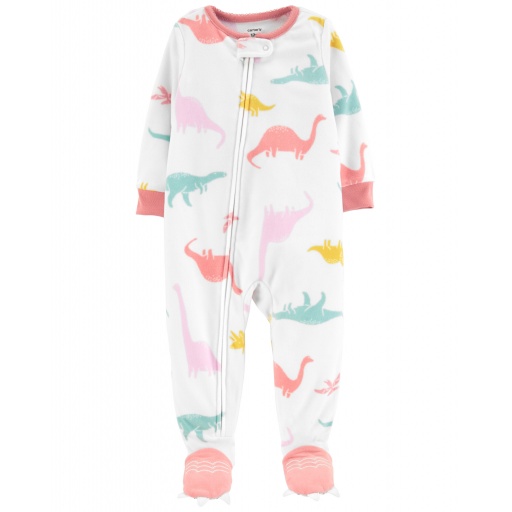 PIJAMA 1PC CON PIE MICROPOLAR DINOSAURIOS CARTERS 2T