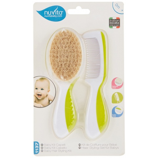 KIT PEINE Y CEPILLO VERDE NUVITA 1137NV