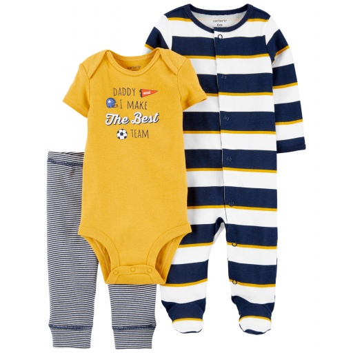 SET 3PC PANTALON FUTBOL ALGODON NIO CARTERS 3M