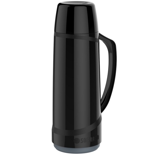 TERMO 1L VIDRIO CRISTAL NEGRO SOPRANO