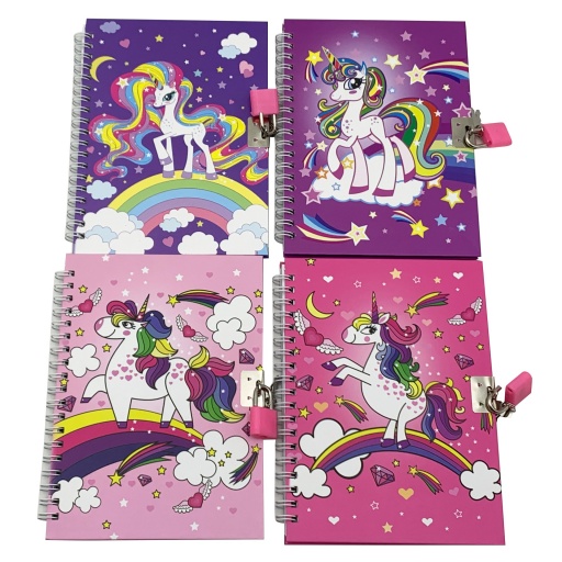 DIARIO INTIMO CON CANDADO UNICORNIOS