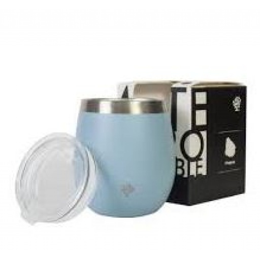 MATE ACERO INOX CON TAPA CELESTE TERRANO