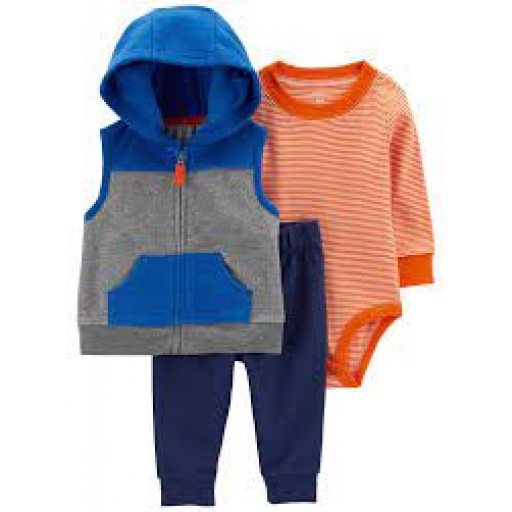 SET 3 PC CHALECO MICROPOLAR PANTALON Y BODY CARTERS 12M