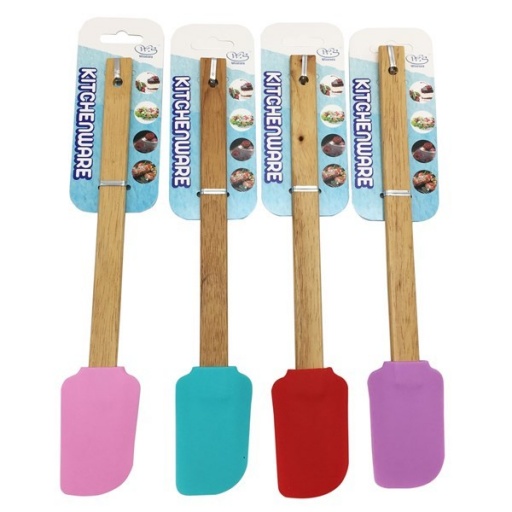 ESPATULA SILICONA CON MANGO MADERA