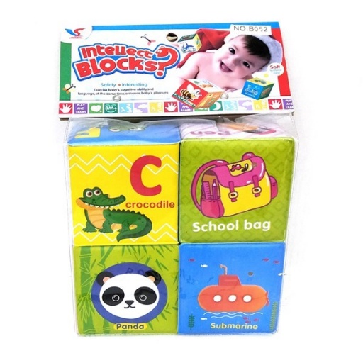 CUBOS PARA BEBE PVC X 4 CON DISEO BOLSA