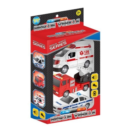 VEHICULOS EMERGENCIA X 3 LUZ SONIDO 4702