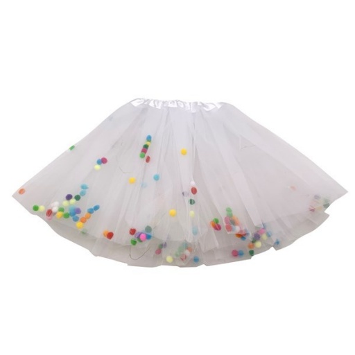 DISFRAZ POLLERA CON 20 LUCES POMPON