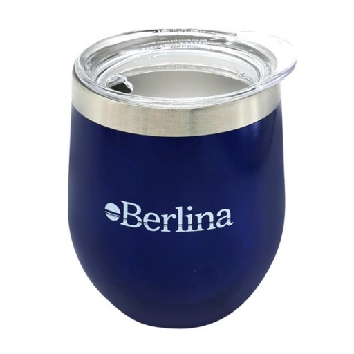 MATE BERLINA 220ML CON TAPA BRILLO AZUL