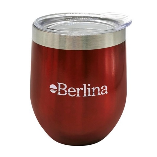 MATE BERLINA 220ML CON TAPA BRILLO ROJO