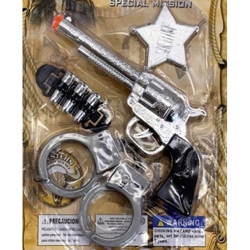 ARMA PISTOLA COWBOY ESPOSAS ACCESORIOS EN CARTON