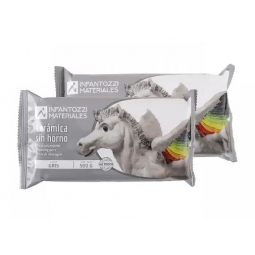 CERAMICA SIN HORNO 1KG INFANTOZZI GRIS