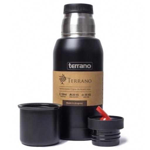 TERMO TERRANO 750ML DOBLE TAPON NEGRO