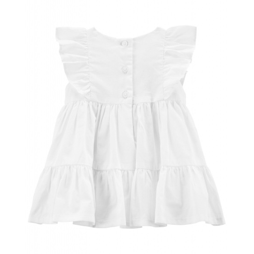 VESTIDO BLANCO VOLADOS ALGODON NIA OSHKOSH 9M