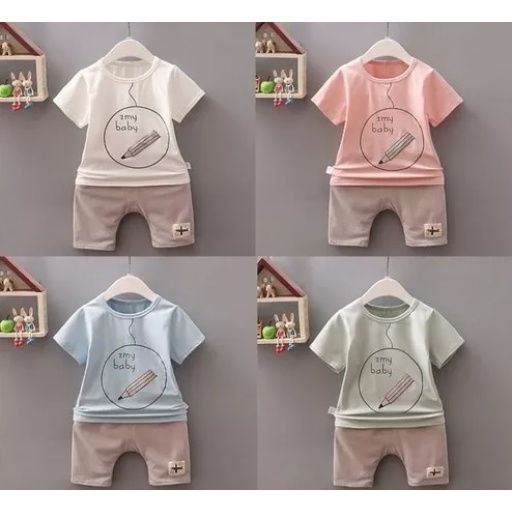 CONJUNTO SHORT Y REMERA LAPIZ C1011BEIGE 24M