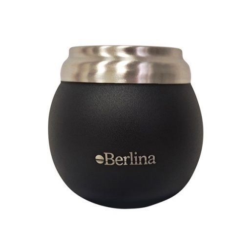 MATE BERLINA 210ML ACERO DOBLE PARED NEGRO