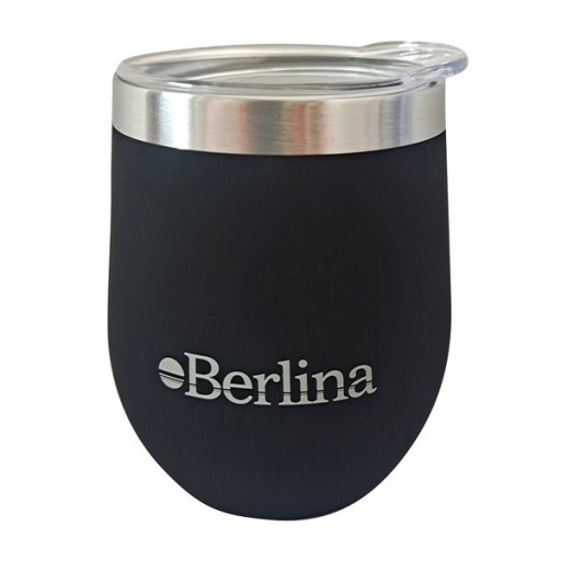 MATE BERLINA 220ML CON TAPA DOBLE PRED NEGRO