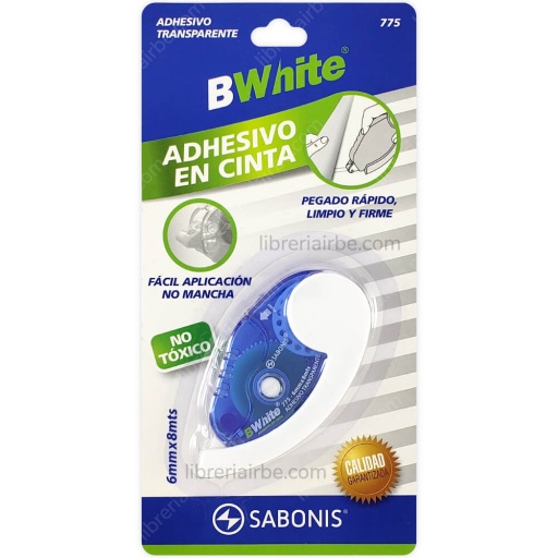 ADHESIVO EN CINTA 6MM X 8 MTS 775 SABONIS