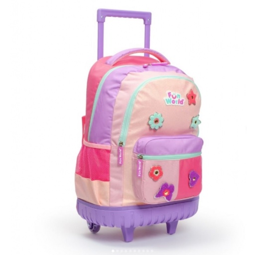 MOCHILA CON CARRITO PATCH DYI 18" FUN WORLD