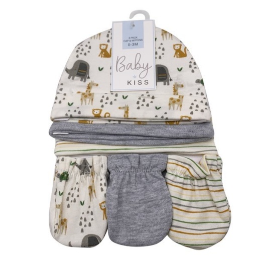 GORRO PARA BEBE CON MITONES X3 CL 1642