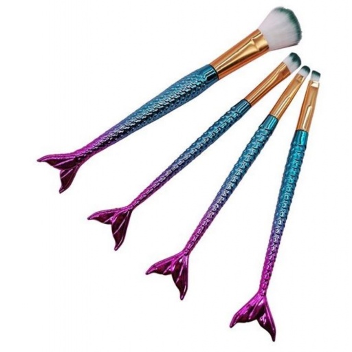PINCEL MAQUILLAJE X4 COLA SIRENA BOLSA